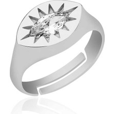 Katre46 925 Ayar Gümüş Ayarlanabilir Kuzey Yıldızı Şovalye Yüzük