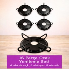 Becen House Kumtel,termikel Birçok Marka Için Cam Ocak Izgara Takımı-Ankastre-Set Üstü Ocak Izgarası (16 Parça)