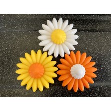 MisterionStudio Dekoratif Buzdolabı Magnet Papatya Figürü Yüksek Kaliteli Baskı 3 Adet