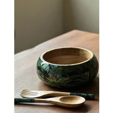 Gümrük Bey Amazonia Night Salata Kasesi ve Servis Seti | Mango Ahşap, El Yapımı