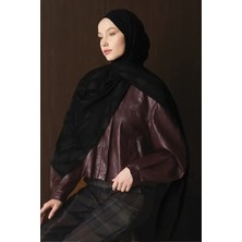 Madame Polo Naiya Jakar Şal Wave Desen - Siyah