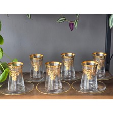 Konyax Vıctorıa Mıx Gerçek Altın Işlemeli El Işçiliği Çay Seti 6 Kişilik