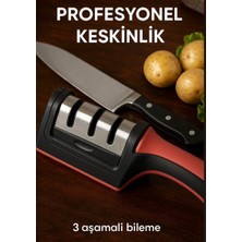 3 Kademeli Manuel Bıçak Bileyici – Kaymaz Tabanlı Profesyonel Bileme Aparatı