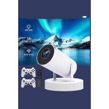 Epilons Projeksiyon Cihazı Video Oyun Konsolu Projektör Taşınabilir Ayaklı Çift Kollu 4K Çözünürlüklü