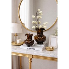 Aydınev 2 Li Florid Cam Tasarım Vazo