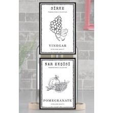 EA Home Concept Nar Ekşisi ve Sirke Etiketi 2 Adet Yağdanlık Etiketi 7X10 cm Seçenekli