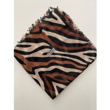 Eyfel Ince Zebra Desen Tülbent Yazma