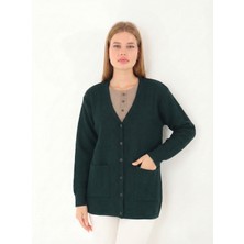 Lanze Anne Düğmeli Dolu Örgü Büyük Beden Triko Hırka 1606