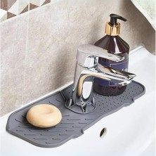 Braventa Collection Purish | Esnek Silikon Musluk Arkası Su Tutucu ve Lavabo Matı – Mutfak ve Banyo Kullanımı Için Drena