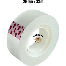 Glanart Para Bantı Transparan Şeffaf Bant 20 mm x 33 M. 1 Adet