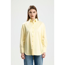 Oversıze Saten Gömlek Sarı