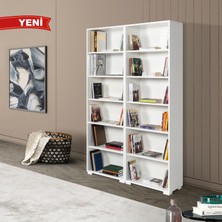 EVMO Home 8224 Evm Kitaplık , Kapaksız , 12 Bölmeli , 10 Raflı , Beyaz