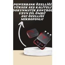 Dijital Göstergeli Powerbank Kablosuz Kulaklık ve 7 Kordonlu Yeni Nesil Akıllı Saat Dokunmatik Kontrol