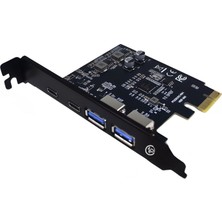 Npo 2AC 4 Portlu 2x Type-C ve 2x USB 3.0 (Usb 3.2 Gen1) 5gbps Pcı-E Genişletme Kartı