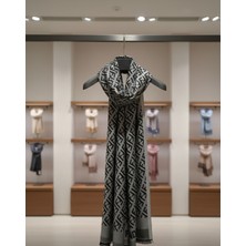 De Rosa G Desen Ithal Yün Ipek Şal - Gri / Siyah