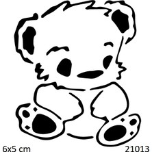 Airbrush Tattoo Yavru Ayıcık Yapışkanlı Stencil Süsleme ve Boyama Kalıbı