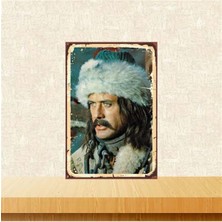 Pi Dekorasyon Cüneyt Arkın 20 30 cm Retro Ahşap Poster TKFX3919