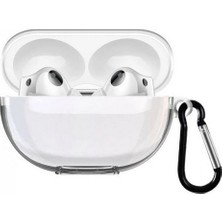 Gpack Huawei Freebuds Pro 4 Uyumlu Kılıf Mat Kancalı Silikon SF13 Şeffaf