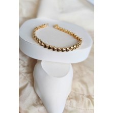 Sassy Takı Minik Gold Kalpli Çelik Bileklik