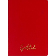 Kum Yayınevi Gratitude Defter - Keten Sert Kapak - Kareli 192 Sayfa – 15X21,3CM - Kırmızı