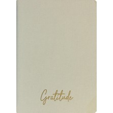 Kum Yayınevi Gratitude Defter - Keten Sert Kapak - Kareli 192 Sayfa – 15X21,3CM - Ekru
