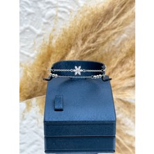 Livora Jewelry 925 Ayar Gümüş Dorikalı Kuzey Yıldızı Figürlü Spor Kadın Bileklik – Taş Detaylı Zarif Tasarım