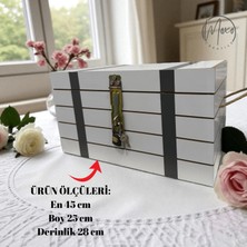 Kilitli Ahşap Takı Çeyiz Sandığı Nişan Kına Düğün Sünnet Takı Toplama Kutusu