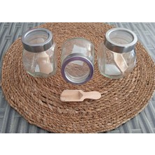 Hepta Collection 3 Adet Kaşıklı Metal Kapaklı Cam Baharatlık Seti Kavanozu Tuzluk Dekoratif