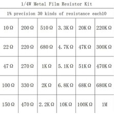 Voltaj 600 Parça 30 Çeşit Direnç Seti - 1/4W