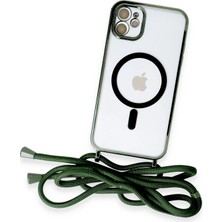 Olinea Newface Iphone 11 Kılıf Divo Lazer Askılı Magsafe Kapak - Koyu Yeşil