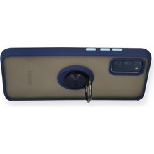 Olinea Newface Galaxy A02S Kılıf Montreal Yüzüklü Silikon Kapak - Lacivert