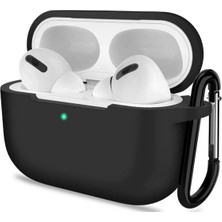 Gpack Airpods Pro 3 Uyumlu Kılıf Mat Kancalı Silikon SF13 Siyah
