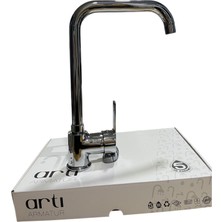 Veka Artı Armatur Mutfak Bataryasi Krom Kaplamali Pirinc Govde Tek Kollu Evye Bataryasi