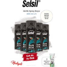 Selsil Mat Beyaz 400 ml x 5 Akrilik Sprey Boya ve Rosie
