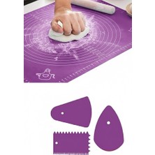 Dystopia Silikon Hamur Açma Matı & 3'lü Pasta Hamur Dekorasyon Seti