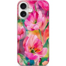 Lelia iPhone 16 Uyumlu Baskılı Şeffaf Telefon Kılıfı | Koleksiyon: Pastelbloom Soft Series