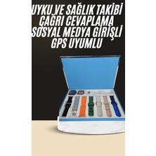 7 Kordonlu Unisex Akıllı Saat Çoklu Kordon Seçeneği Amoled Ekran