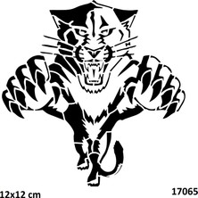 Airbrush Tattoo Kaplan Saldırısı Yapışkanlı Stencil Süsleme ve Boyama Kalıbı