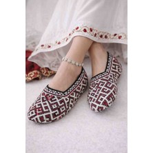 Anuk Grup Türkmen Gelin Patiği | Otantik Desenli Kadın Yün Ev Patiği | Kışlık Çeyizlik Hediyelik