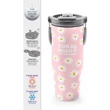 Coral High Papatya Desenli Pipetli ve Direkt Içim Çelik Termos 900 ml 38701