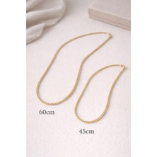 Nora Vip 14 K Altın Renk Klasik Gurmet Zincir Kolye  Gold