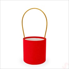 Süsle Bebek ve Parti Hortum Saplı Kırmızı Kadife Kutu Orta Boy - 14 cm