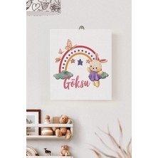 Lilabio Isme Özel Çocuk Odası Kanvas Tablo Tavşan (17X21 Cm)