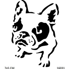 Airbrush Tattoo Pug Köpek Yapışkanlı Stencil Süsleme ve Boyama Kalıbı