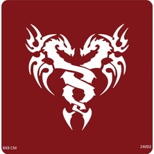 Airbrush Tattoo Sarmal Dragon Ejderhalar Yapışkanlı Stencil Süsleme ve Boyama Kalıbı