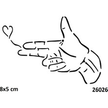 Airbrush Tattoo El Silah Kalp Yapışkanlı Stencil Süsleme ve Boyama Kalıbı