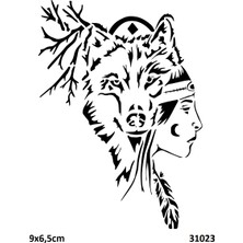 Airbrush Tattoo Kızılderili Yapışkanlı Stencil Süsleme ve Boyama Kalıbı