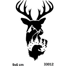 Airbrush Tattoo Doğa ve Geyik Yapışkanlı Stencil Süsleme ve Boyama Kalıbı
