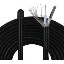 Mag Rg6/u6 Bakır Cu/cu 80 Tel Siyah Anten Kablosu (100 Metre)