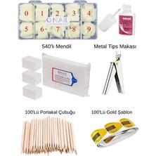 Fontenay Kemik Tips Mbqn 100'LÜ Portakal Çubuğu 100'LÜ Gold Şablon Metal Tips Makası 540'LI Mendil